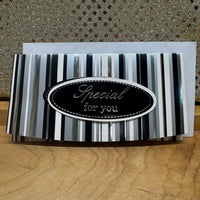 
              Black White and Gray Stripe Gift Card or Cash Holder
            