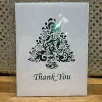 
              Metallic Green Tree Thank You Card
            