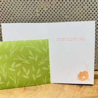 
              Pink and Green Flowers Birthday Card
            