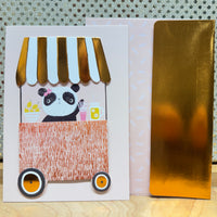 
              Panda Bear in Food Cart Card
            