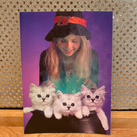 
              Girl Witch with 3 Kittens
            
