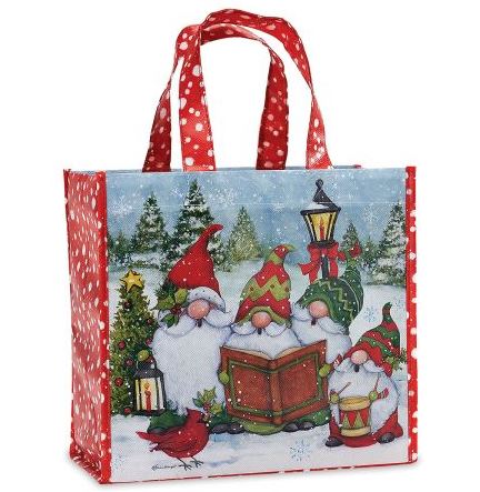 Gnomes Caroling Reusable Gift Bag M