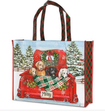 Red Truck w/labs Reusable Gift Bag XL