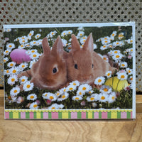 
              Two Bunnies in Daisies Card
            