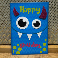 
              Blue Monster Birthday Card
            