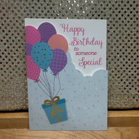 
              Ballons and Present Birthday Card
            