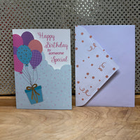
              Ballons and Present Birthday Card
            