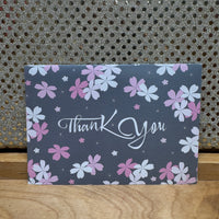 
              Gray with Pink and White Flowers Card
            