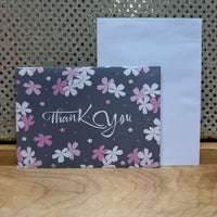 
              Gray with Pink and White Flowers Card
            