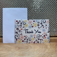 
              Cream with Orange-red, Blue and Yellow Flowers Card
            