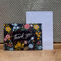 
              Black with Pink, Yellow and Blue Flowers
            