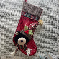 Black Bear Stocking - Red