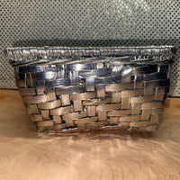 
              Silver Foiled-look Rectangular Bamboo Basket
            