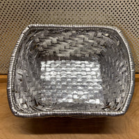 
              Silver Foiled-look Rectangular Bamboo Basket
            