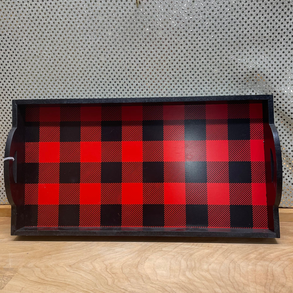 Buffalo Plaid Wooden Tray