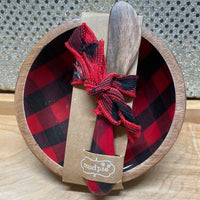 Red Buffalo Check Chip Dip Set