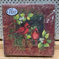 Botanical Cardinal Beverage Napkins