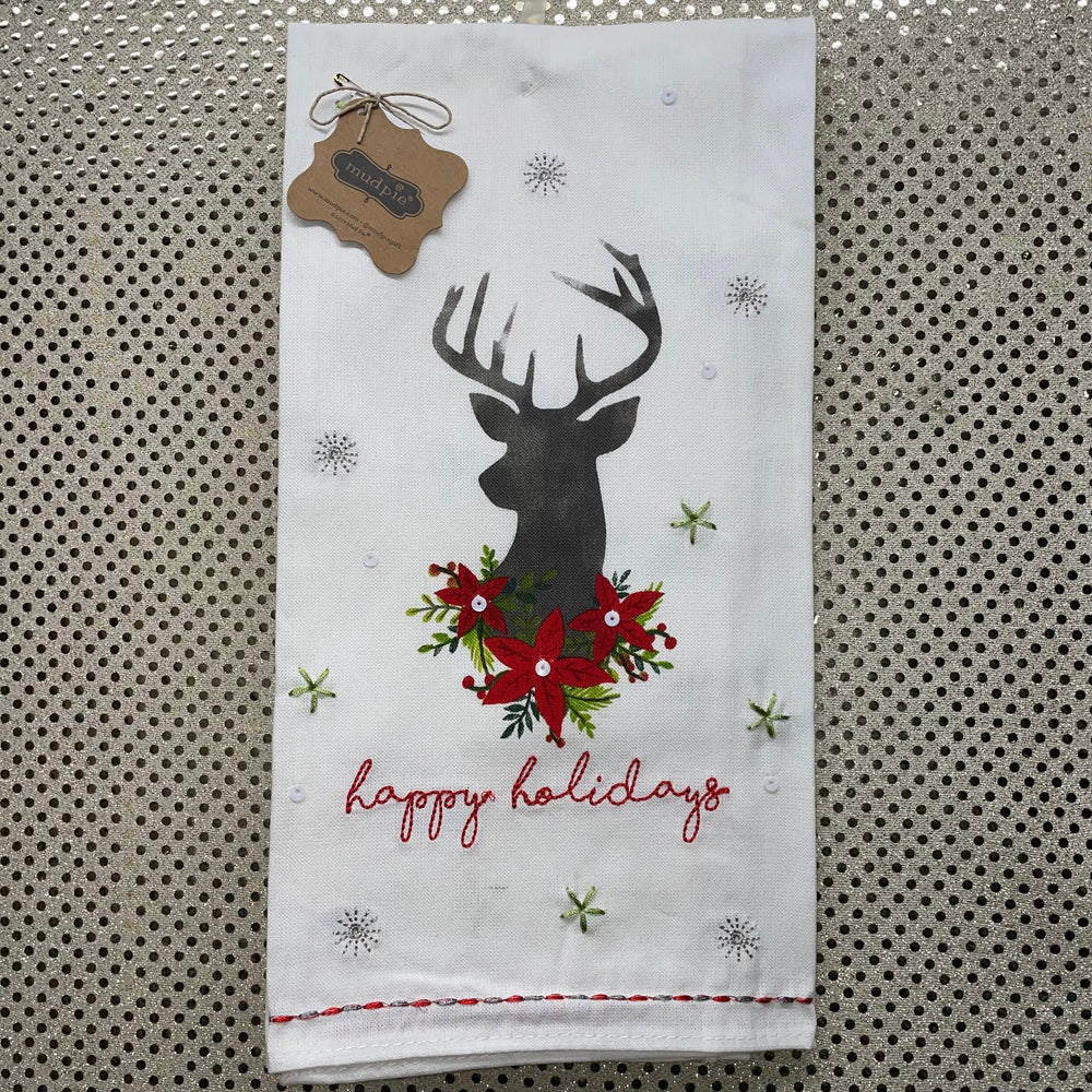 Deer Bust Embellished Towel