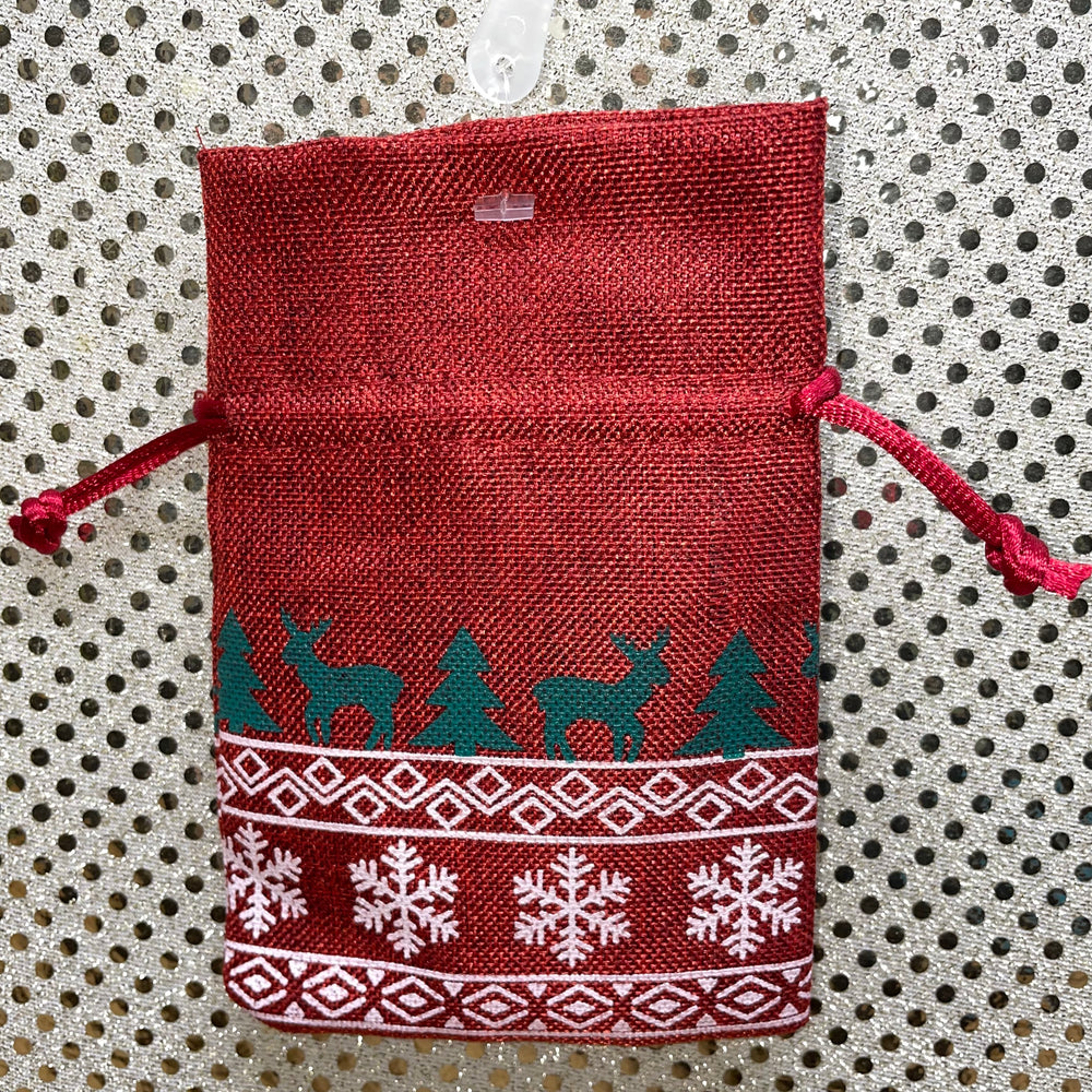 Mini Red Deer & Snowflakes Gift Bag