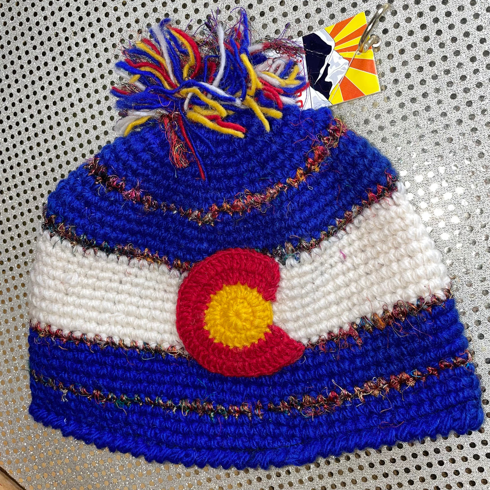 CO Flag Beanie w/Pom - Multi