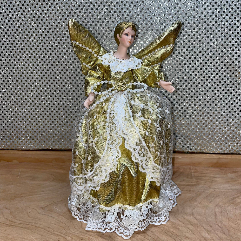 Angel Tree Topper Gold with lace