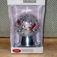 Red Cardinal Globe w/stand Night Light