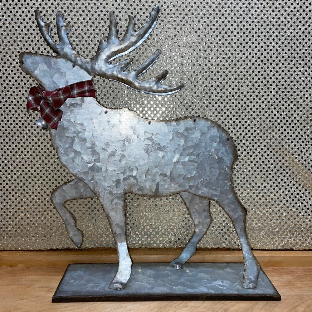 Standing Metal Deer w/bow