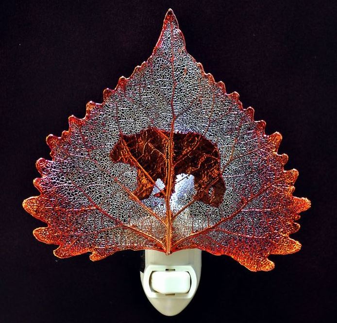 Real Leaf Night Light - Bear Iridescent Cottonwood