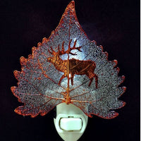 Real Leaf Night Light - Elk/Deer Iridescent Cottonwood