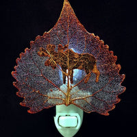 Real Leaf Night Light - Moose Iridescent Cottonwood