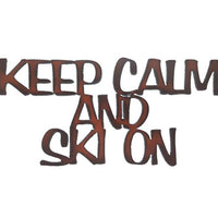 Rustic Iron Keep Calm and Ski On Sign