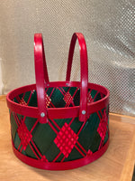 
              Green/Red Striped Drum Basket (3 sizes)
            