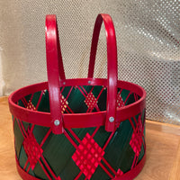 Green/Red Striped Drum Basket (3 sizes)