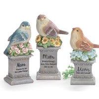 Bird on Pedestal with Mom Message