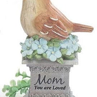 Bird on Pedestal with Mom Message