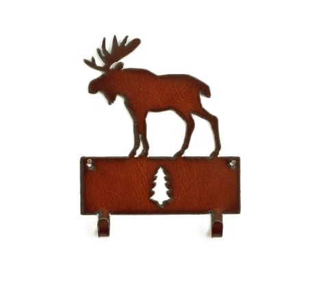 Rustic Iron Moose - 2 Hooks