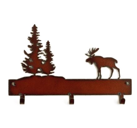 Rustic Iron Moose - 3 Hooks