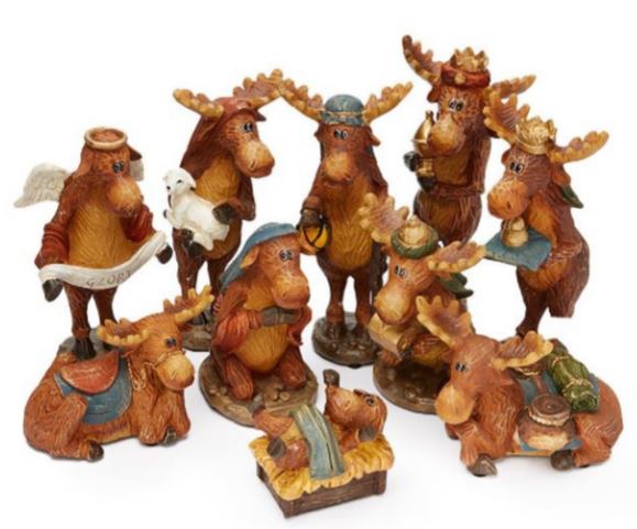 Moose Nativity Set - 10 Pc