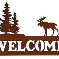 Rustic Iron Welcome Sign - Moose