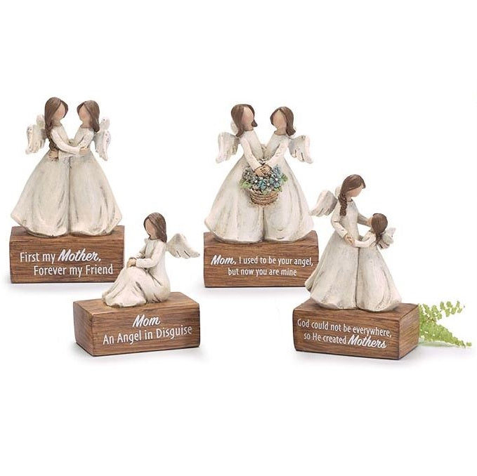 Angels with Mother Message Figurine