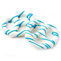 
              White Chocolate Covered Pretzels with Blue Drizzle 4ct
            
