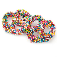 Belgian Chocolate Covered Pretzels with Rainbow Sprinkles 4ct