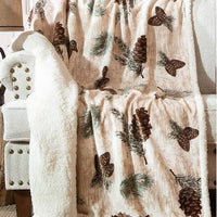 Pinecones Sherpa Fleece Throw