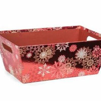 Red Foil Snowflakes Market Tray