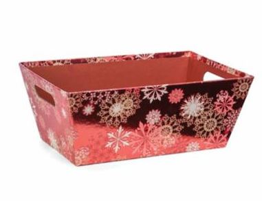 Red Foil Snowflakes Market Tray