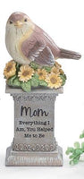 
              Bird on Pedestal with Mom Message
            