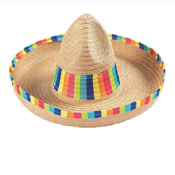 Bright Colorful Stripes Sombrero Hat (or Basket)