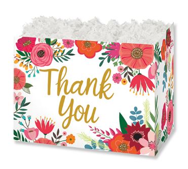 Thank You Flowers Basket Box - LARGE ONLY