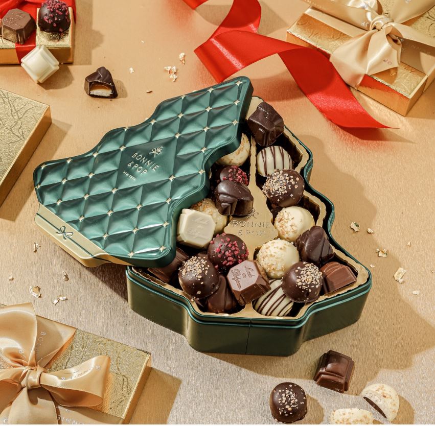 Festive Forest Belgian Truffle Tree Tin