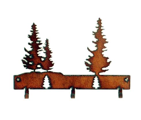 Rustic Iron Trees - 3 Hooks